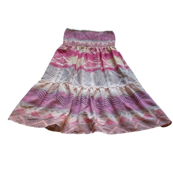 American Eagle Outfitters strapless Pink Aztec Tribal Boho Dress Small - Picture 1 of 7